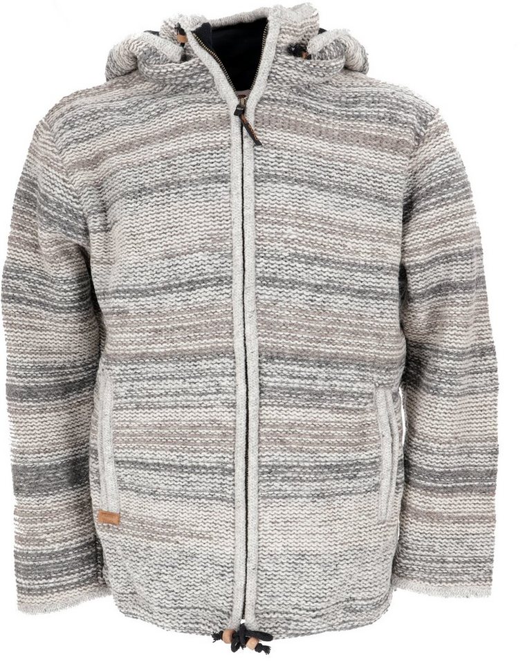 Guru-Shop Strickjacke Kuschelige gefütterte Unisex Strickjacke,.. alternative Bekleidung