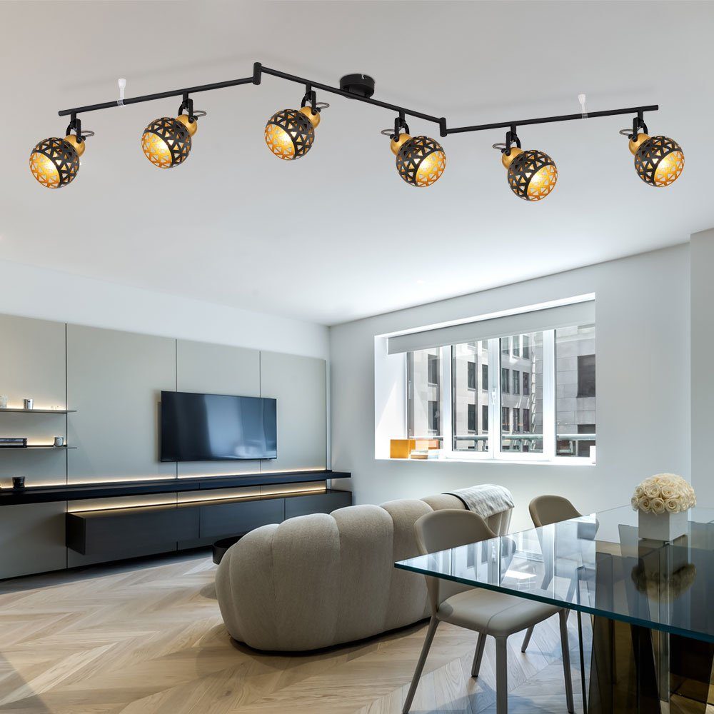 etc-shop schwarz nicht gold Metall Leuchtmittel Wohnzimmer inklusive, LED Deckenleuchte, Deckenleuchte