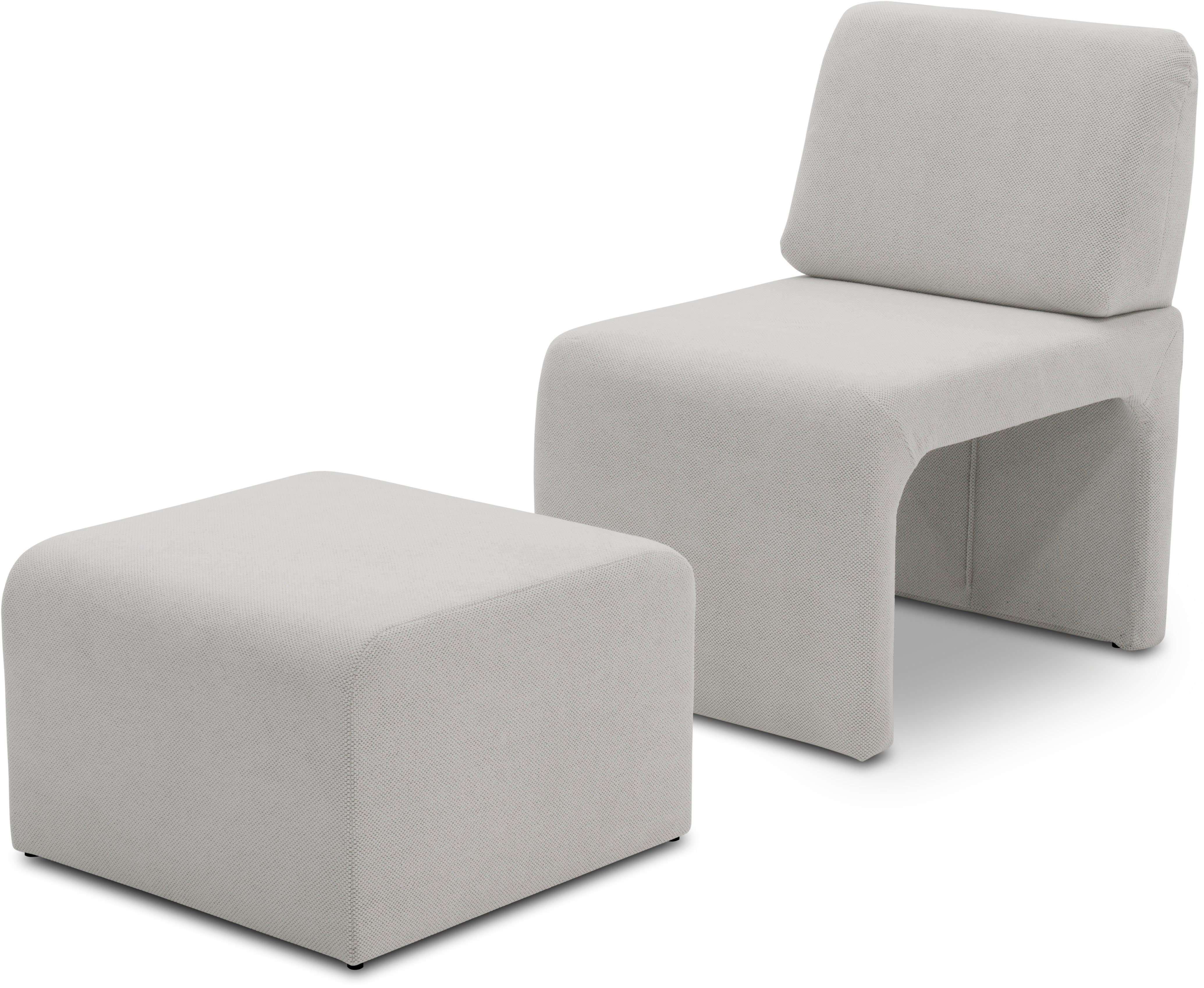 DOMO collection Sessel mit Hocker 700017 ideal für kleine Räume
