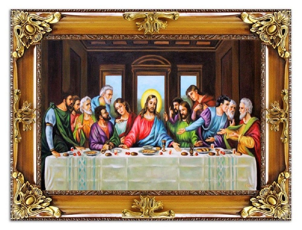 Biblische Handarbeit Ölgemälde G97422, Ölbild Gemälde Abendmahl Biblisches JVmoebel Ölbild Jesus