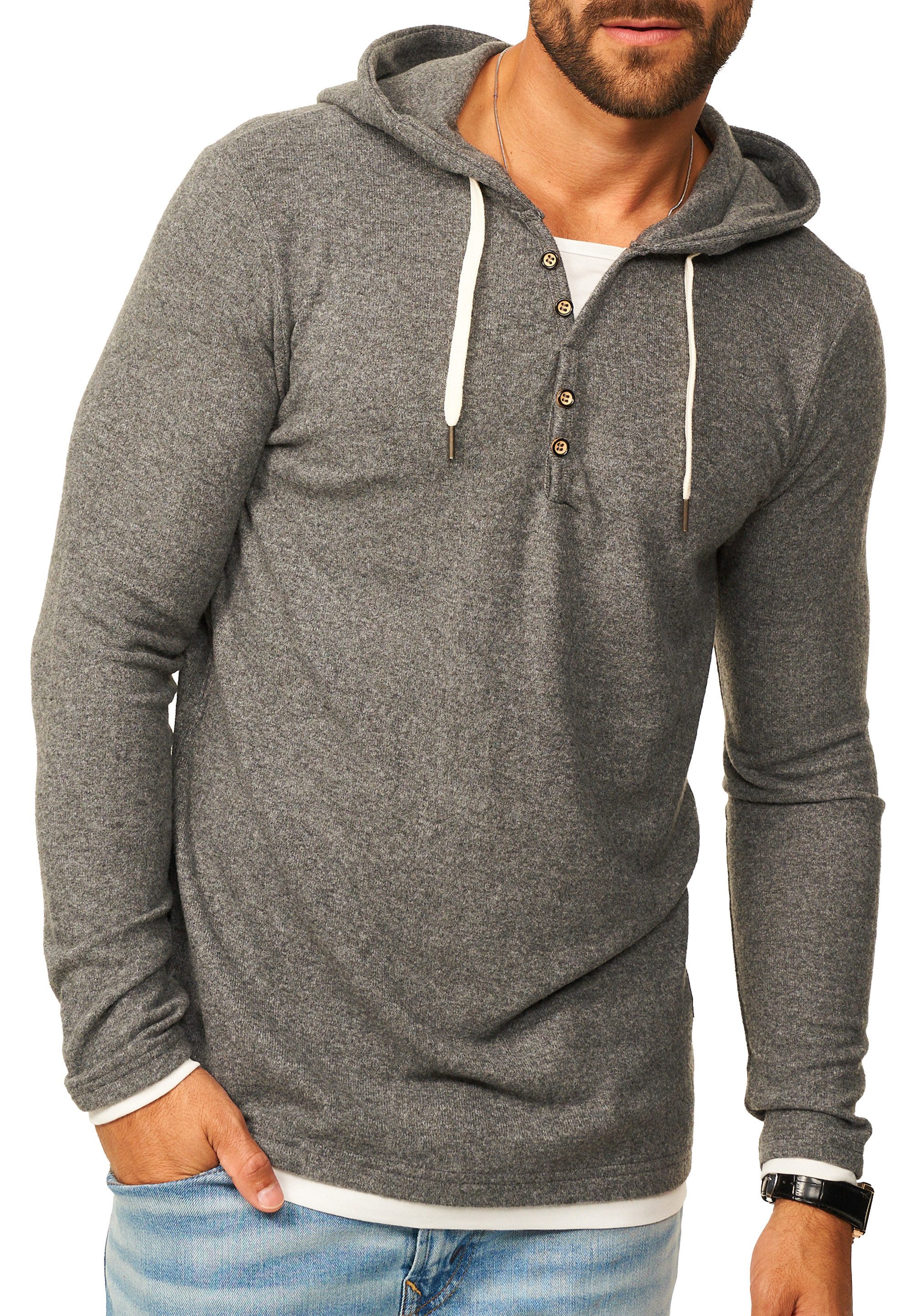 behype Hoodie 2in1 als dünner Pullover für Herren Kapuzenpullover Kapuzen-Sweatshirt Sweater