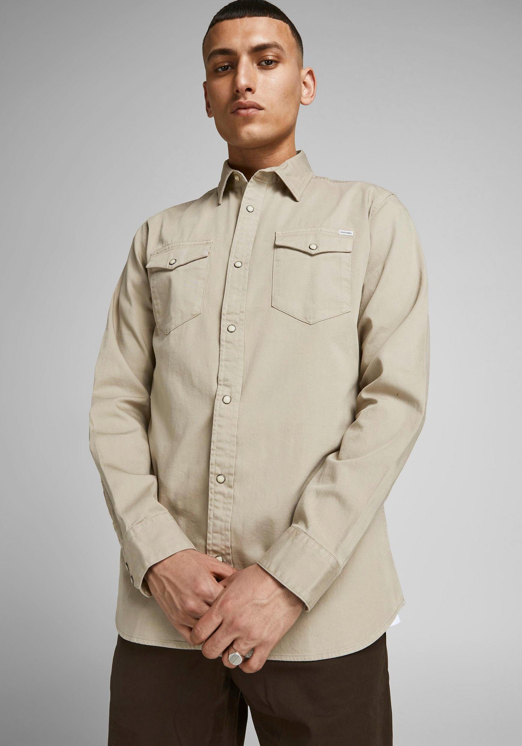 Jack & Jones Jeanshemd JJESHERIDAN im Workwear-Stil mit robuster Baumwollqu günstig online kaufen