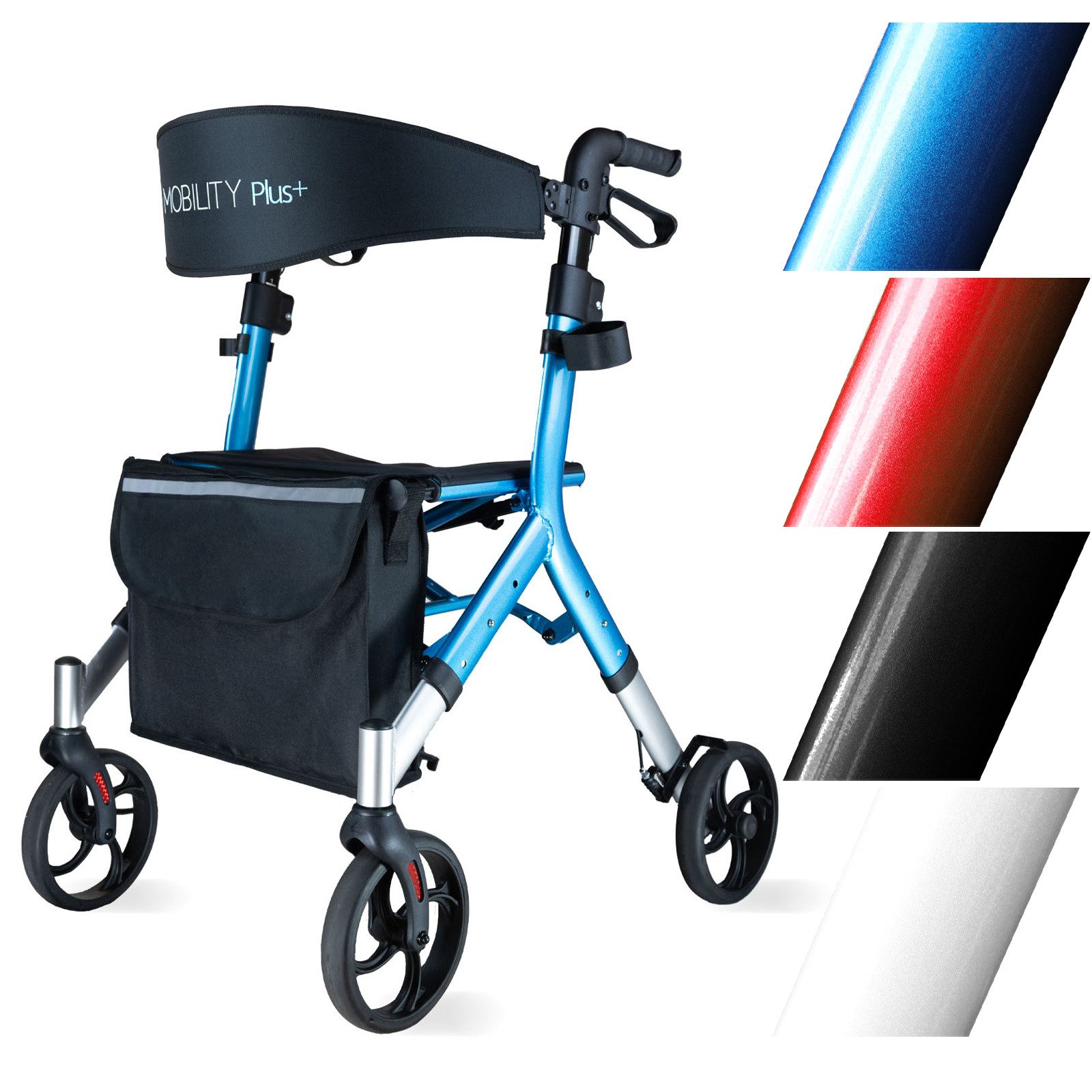 MOBILITY Plus+ Rollator DR10+, Gehwagen im Trend-Design - klappbar, höhenverstellbar u, inkl. Tasche