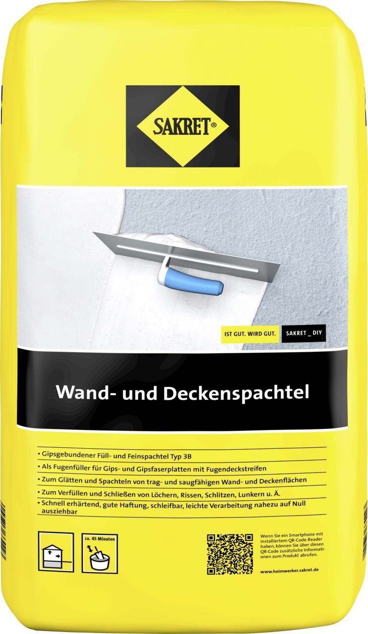 Thumbnail - Sakret Spachtelmasse Sakret Wand- und Deckenspachtel 15 kg