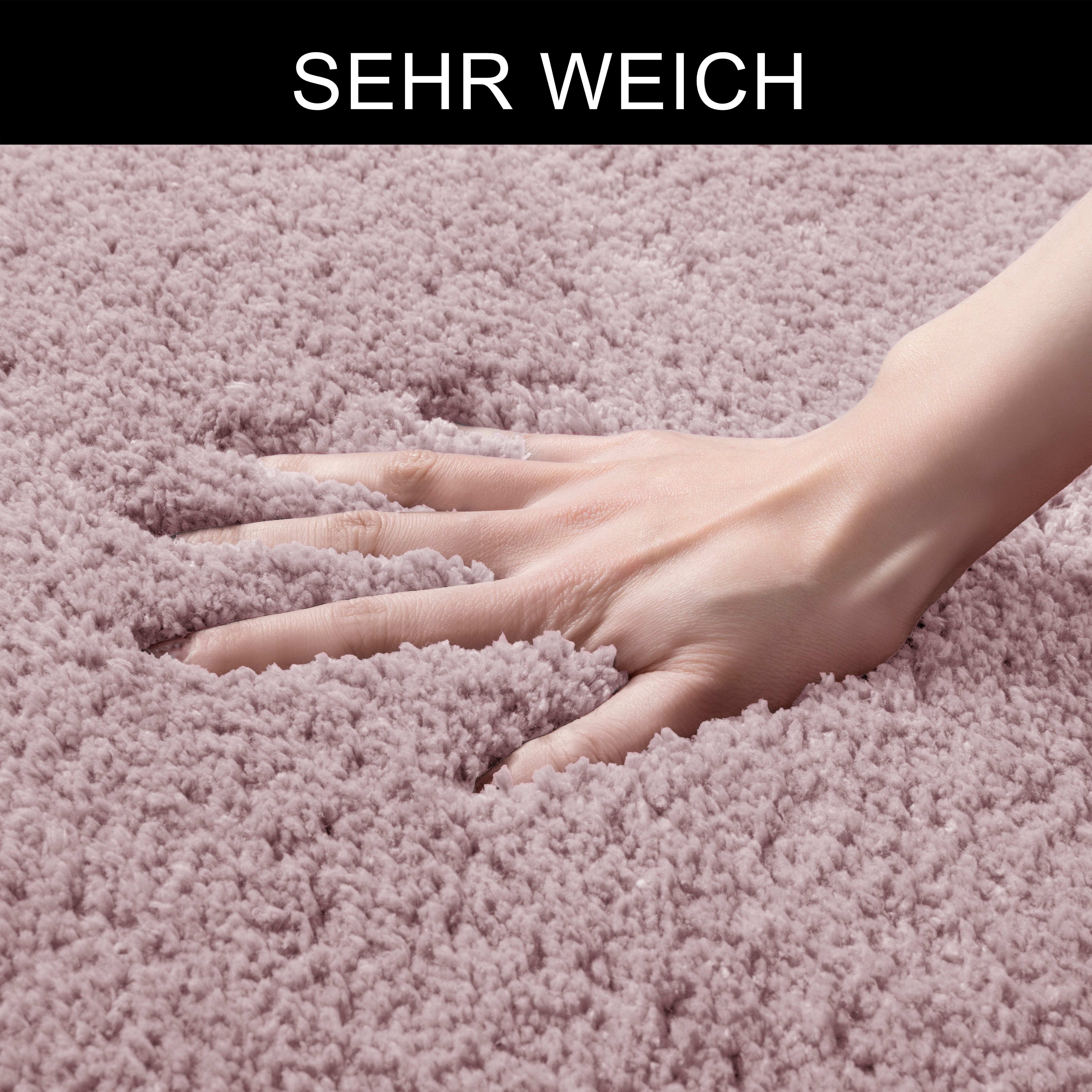 OTTO home Badematte Sanremo, Badvorleger, Badezimmer Teppich, sehr weich, Höhe 30 mm, rutschhemmend beschichtet, fußbodenheizungsgeeignet, schnell trocknend, Polyester, rechteckig, Badteppich, unifarben, rechteckig, rund & als 3-tlg. Set erhältlich