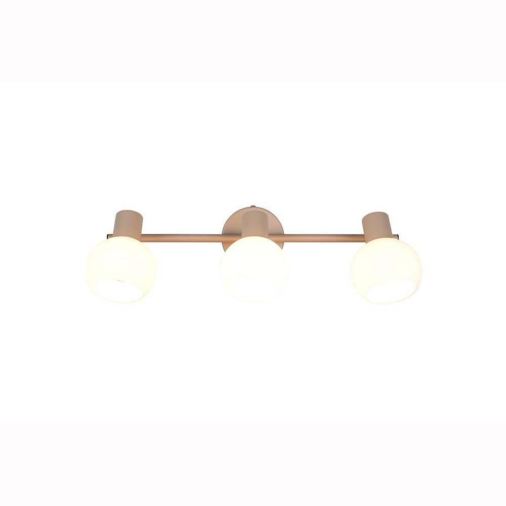 Reality Leuchten Deckenleuchte, Leuchtmittel nicht inklusive, Deckenleuchte Wandlampe Flurleuchte warm beige Metall E14 3-flammig L