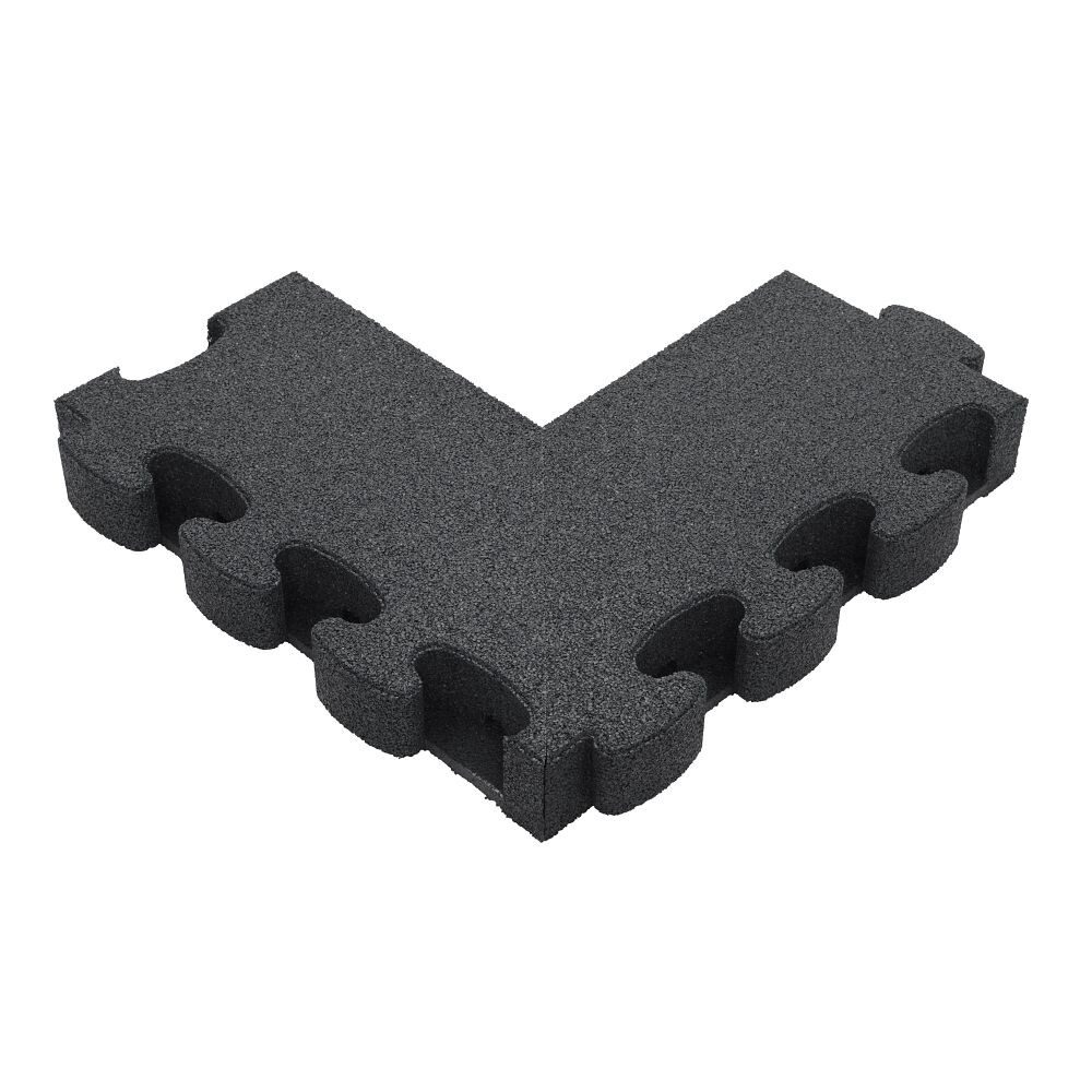 Gum-Tech Bodenschutzmatte Negatives Eckstück Gerade für Fallschutzplatten, Geeignet für Gum-Tech Fallschutzplatte „Puzzle mat 3D“