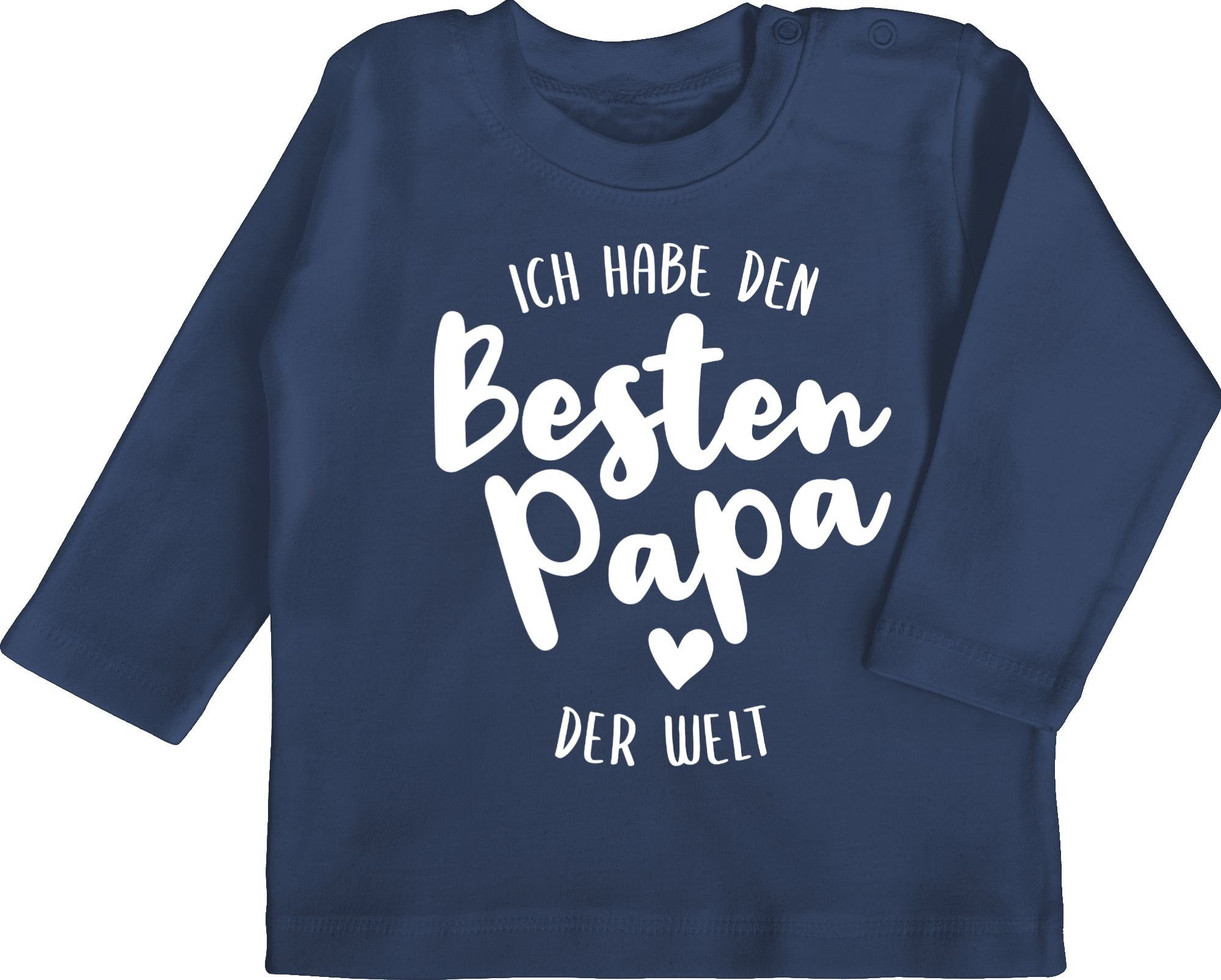 Shirtracer T-Shirt Ich habe Blau Baby Welt Geschenk der Papa 1 besten Vatertag den Navy
