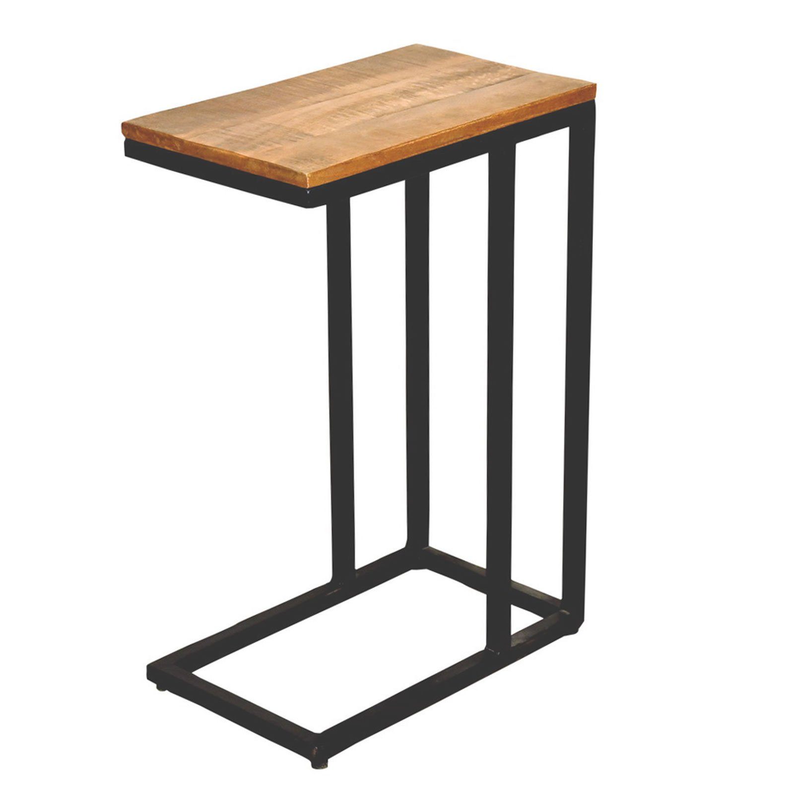 Holz schwarz Liverpool matt C-Tisch Metall Laptoptisch Sofatisch Minara Couchtisch Beistelltisch