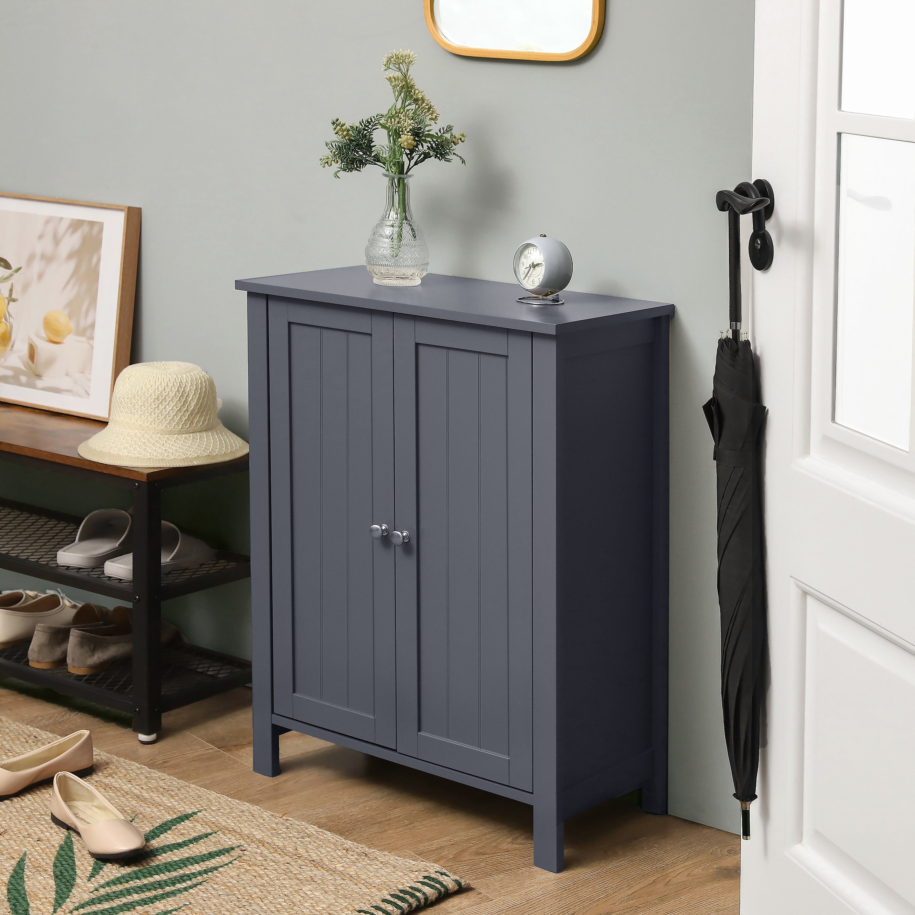 vasagle badkommode »bcb60w bcb60gy«, badezimmerschrank, 60 x 80 x 30 cm,  grau online kaufen | otto