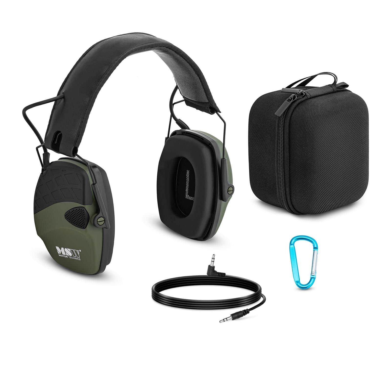 MSW Kapselgehörschutz Lärmschutzkopfhörer mit Außengeräuschregelung, Grün