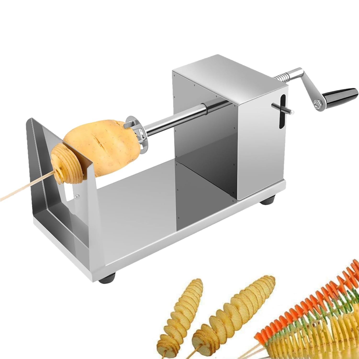 SURFOU Spiralschneider-Einsatz Spiralschneider Gemüse Kartoffelschneider Kartoffelspiralenschneider, Zubehör für Rostfrei Edelstahl Spiralschneider, Multifunktionale Schneidemaschine Geeignet zum Schneiden von Radieschen, Karotten, Gurken, Spiralschneider