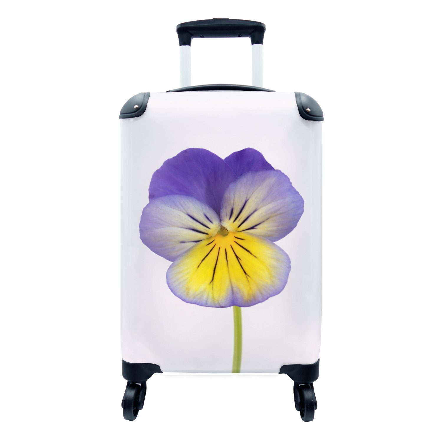 MuchoWow Handgepäckkoffer gelb Reisekoffer rollen, blau, Reisetasche Rollen, mit Handgepäck Violett Trolley, Ferien, 4 für