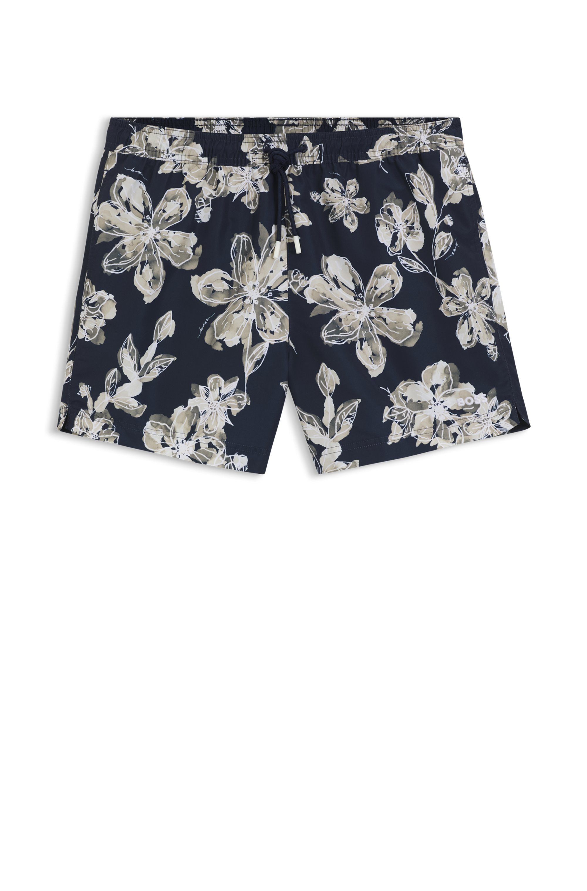 BOSS Badeshorts Discus schnelltrocknend, moderner Allover-Print – Bild 4 von 5