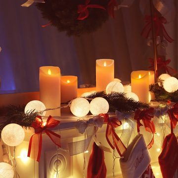 Salcar LED-Kerze 3er Set Kerzen LED Weihnachtskerzen Kabellos Batterie Kerzenleuchter, Dekoration für Advent, Weihnachten mit warmweißem Licht