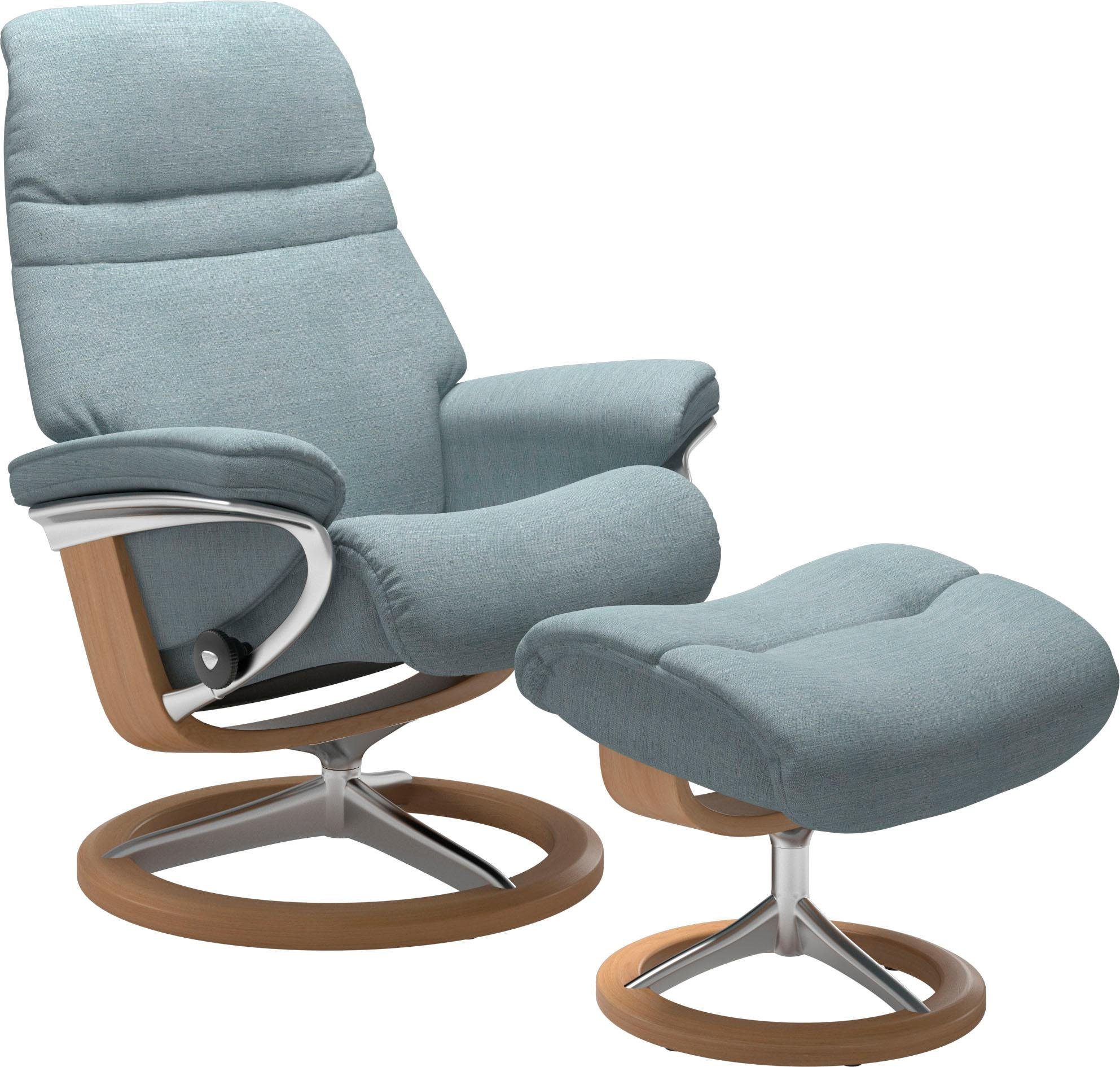 Stressless® Relaxsessel Sunrise (Set, Relaxsessel mit Hocker), mit Signature Base, Größe S, Gestell Eiche