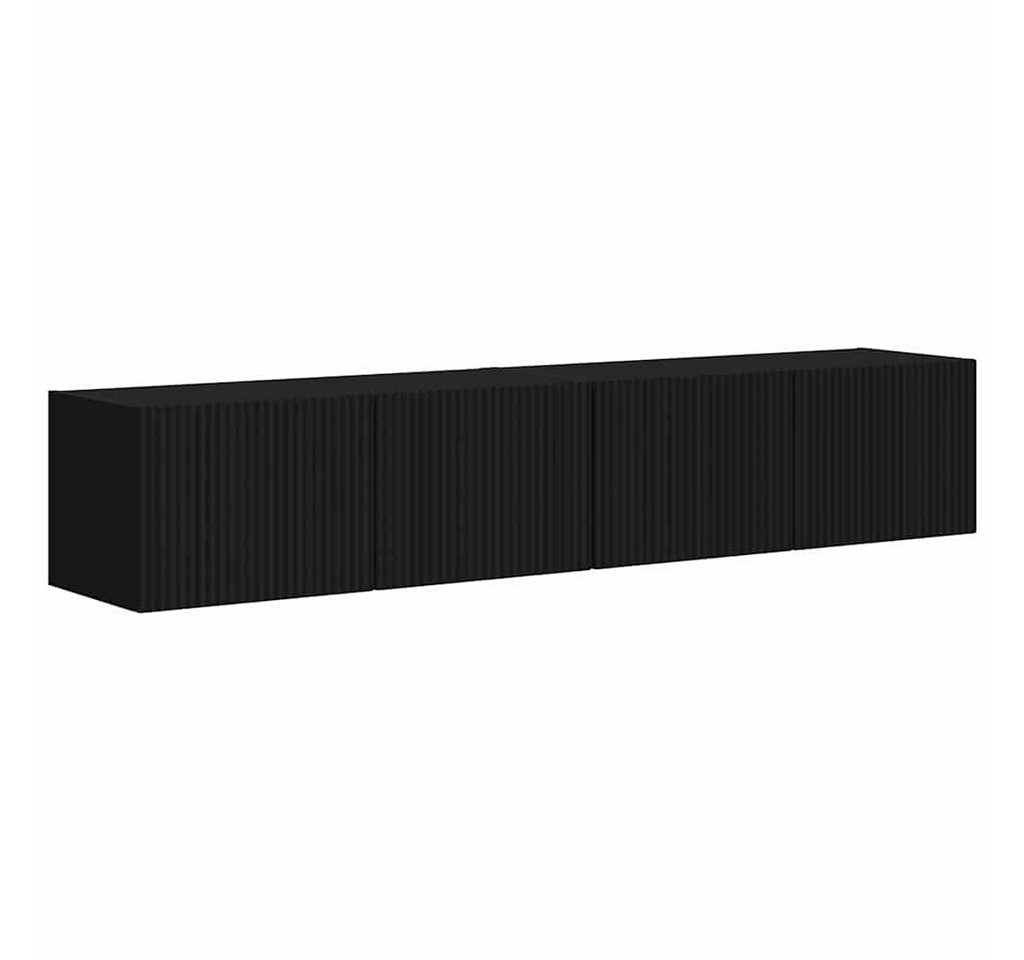 vidaXL TV-Wand TV-Wandschrank 2 stk. Schwarz Holzwerkstoff, (2-St)