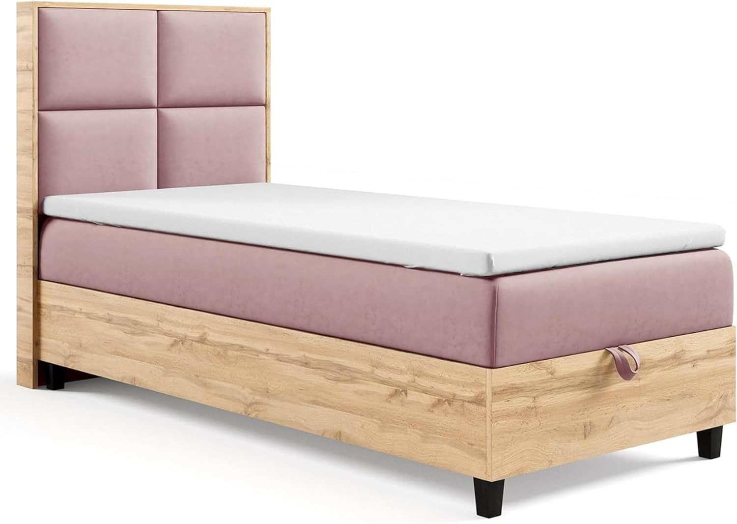 Best for Home Boxspringbett Einzelbett Trinity K-2 Plate Single mit Bettkasten & Komfort Topper H3 (70x200 80x200 90x200 100x200 cm), Verschiedene Liefermöglichkeiten, TOP Preis-Leistungs-Verhältnis