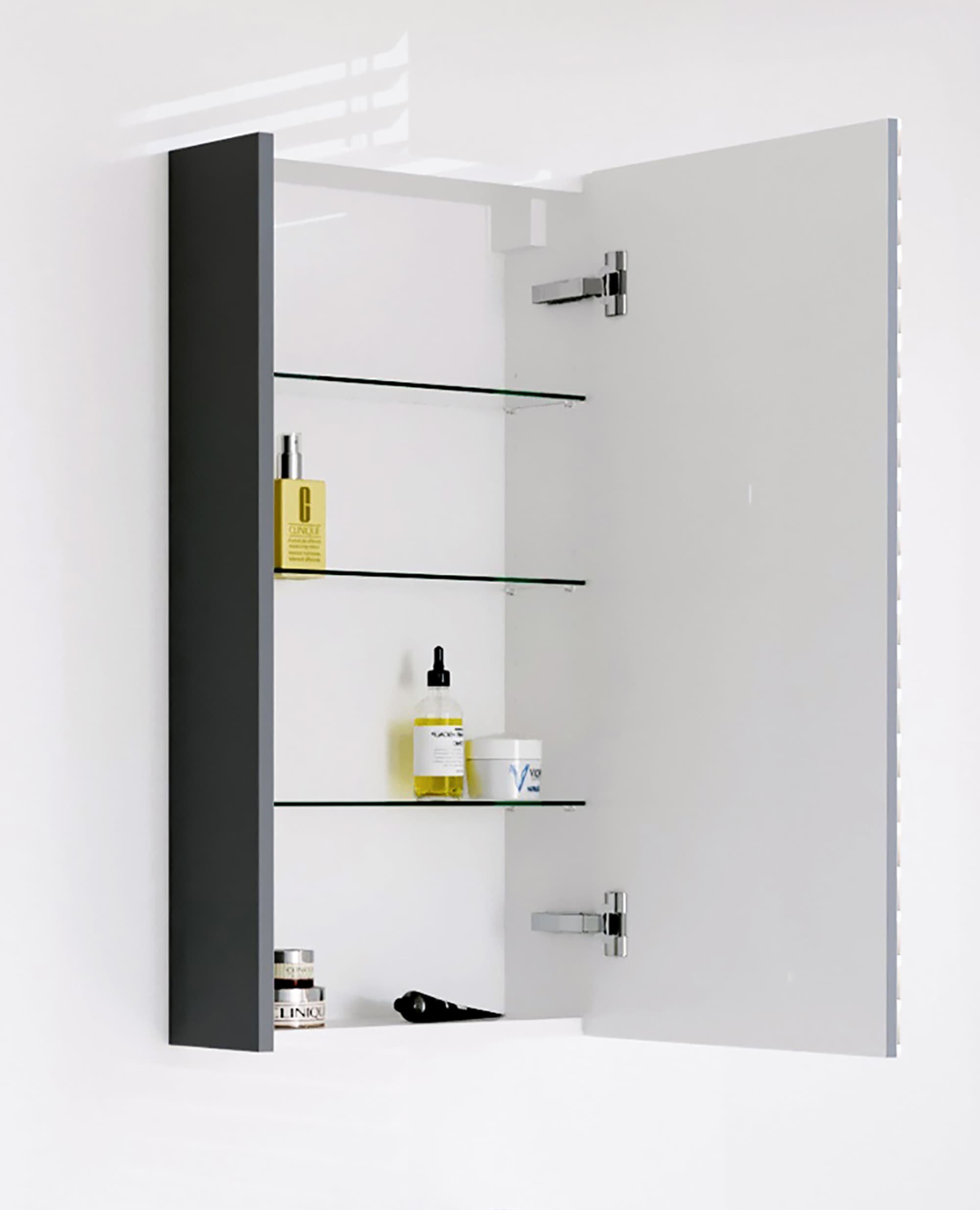Planetmöbel Spiegelschrank Matt 40cm grau-matt Badezimmerspiegelschrank