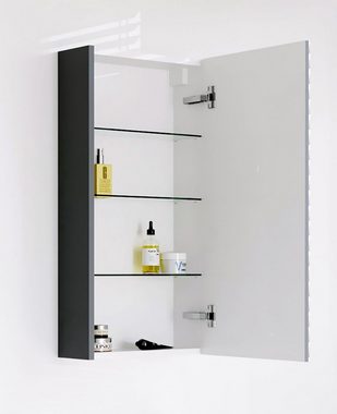 Planetmöbel Badmöbel-Set Waschbeckenunterschrank Matt 40cm mit Spiegelschrank, (Komplett-Set, 3-St)