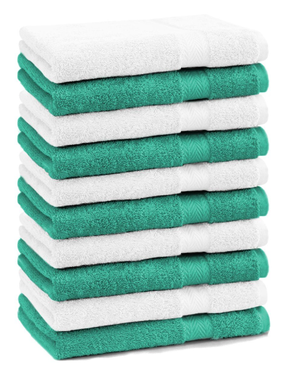 Betz Seiftuch 10 Stück Seiftücher Premium Farbe smaragdgrün und weiß
