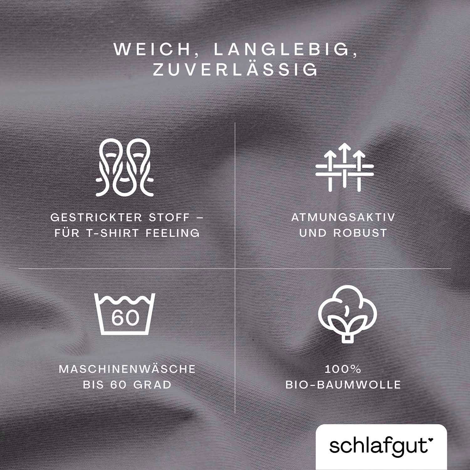 Gummizug: u.a. 90x200, grey mid oder für Stück), langlebig, Bio-Baumwolle, Matratzen 100% (1 CASUAL Bettlaken zuverlässig, 140x200 Gr. in bis Jersey, 25 cm Schlafgut, Spannbettlaken cm, rundum, 180x200 weich Höhe,