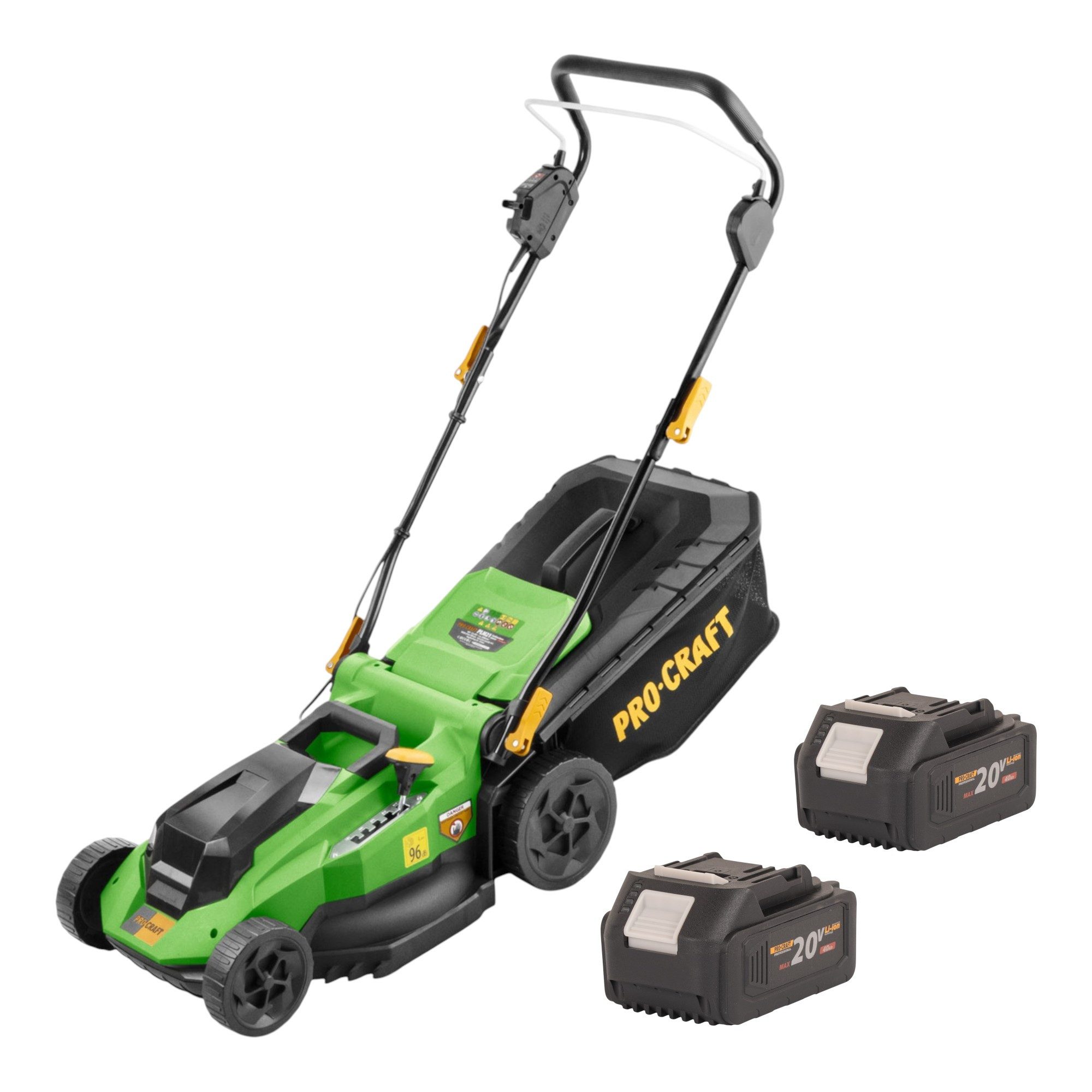 PRO CRAFT Akkurasenmäher PLM21bb Rasenmäher 40V (2x 20 V) 380mm + 2x Akku 4,0 Ah - ohne Lader