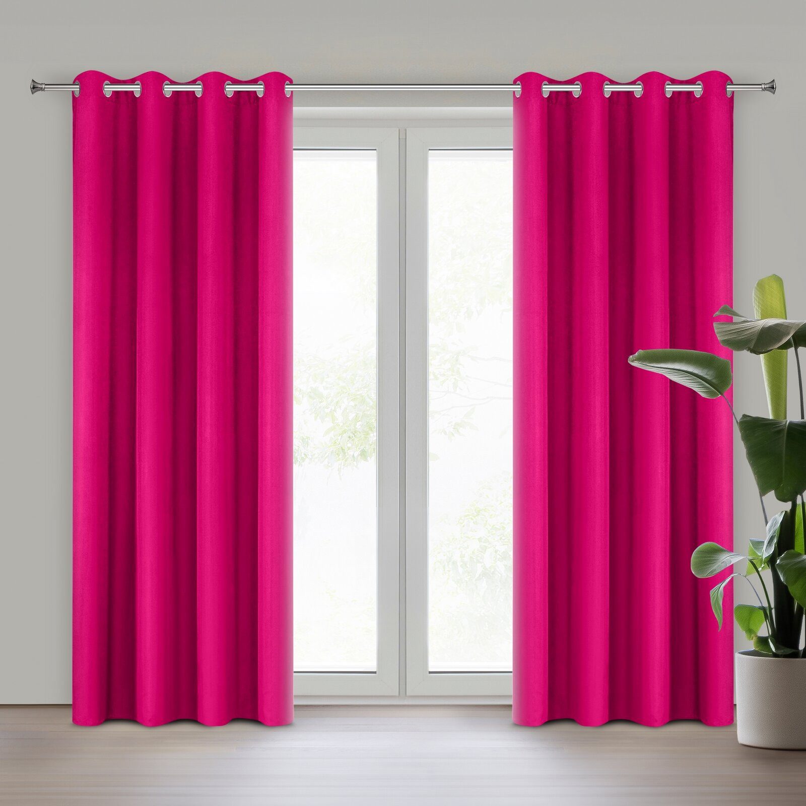 Eurofirany Vorhang Einfarbiger Vorhang – Blickdichter Stoff mit matter Oberfläche, Ösen, Satinbindung, pflegeleicht, 140 g/m² – 100 % Polyester – Bild 5 von 5