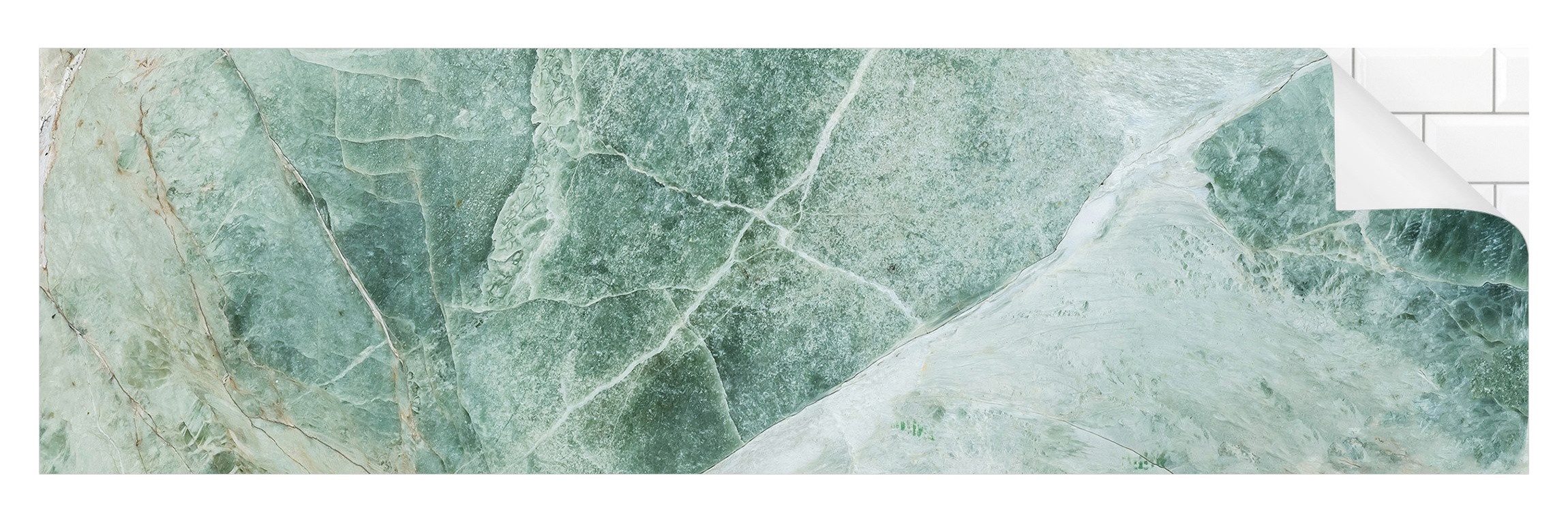 Bilderdepot24 Badrückwand türkis fugenlose Wandverkleidung Bad mit Motiv, (Hartfolie matt » Selbstklebend SMART 0,35 mm), wasserfestes Wandpaneel Marmor Türkis