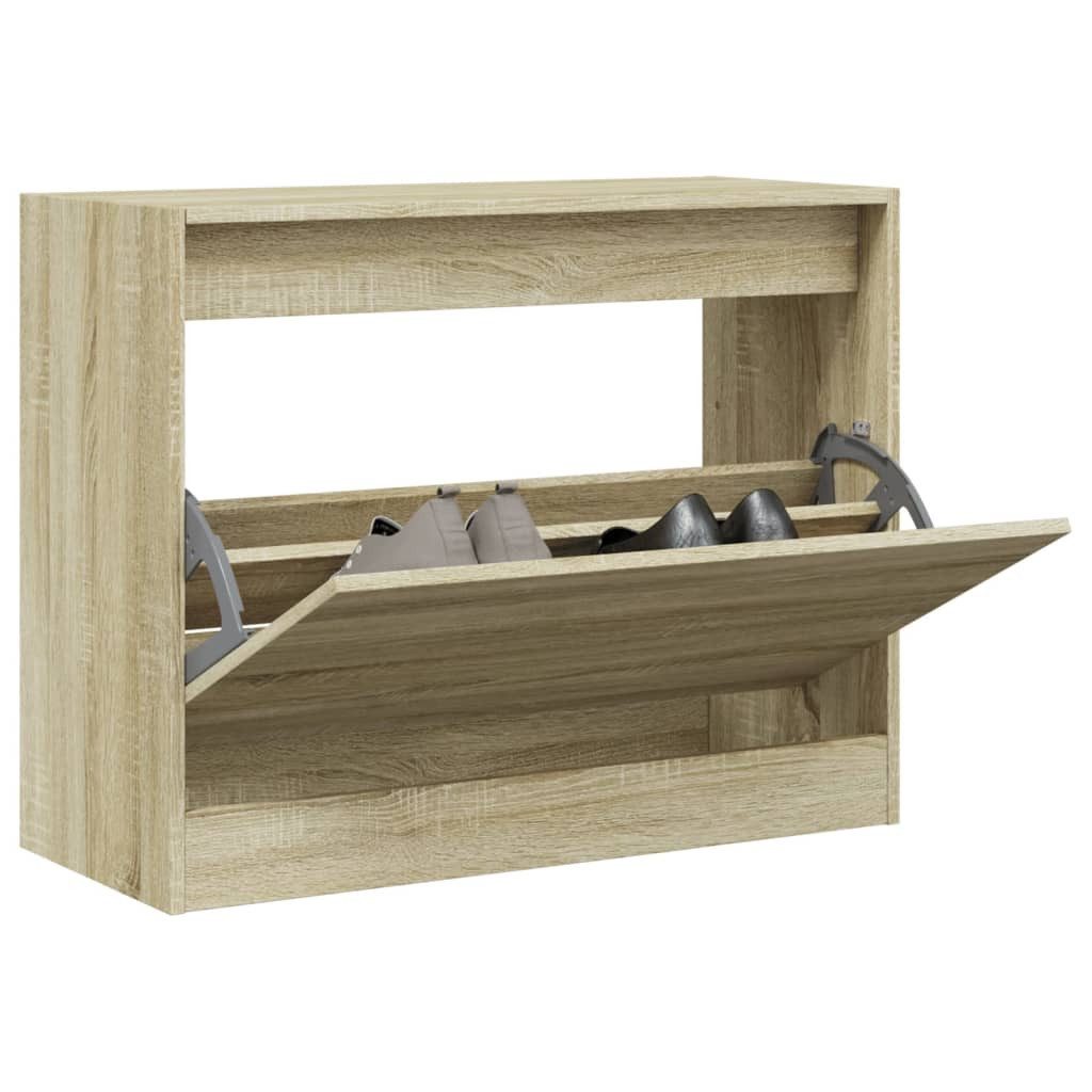 vidaXL Schuhschrank 80 x 34 x 63 cm Schuhschrank Sonoma Eiche 80x34x63 cm Spanplatte