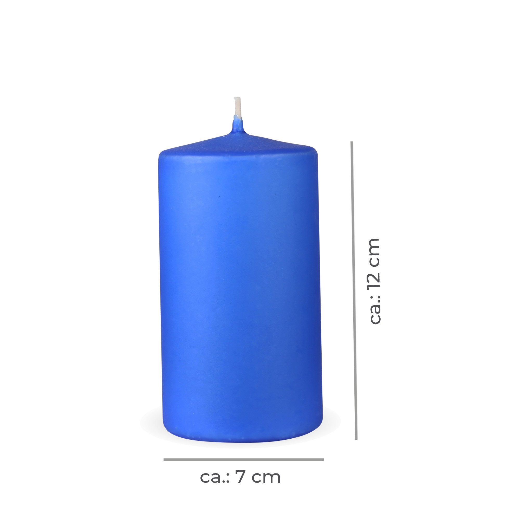 HS Candle Stumpenkerze Säulenkerze Ø7cm (1-tlg), Wachskerzen - unparfümierte Säulenkerzen - viele Farben/Größen