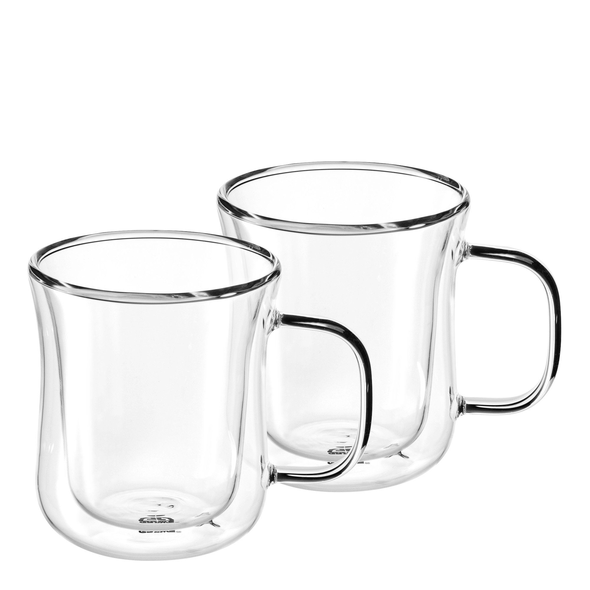 Glas GRÄWE Doppelwandige-Thermogläser mit Henkel, 250ml, 2er Set, geschwung