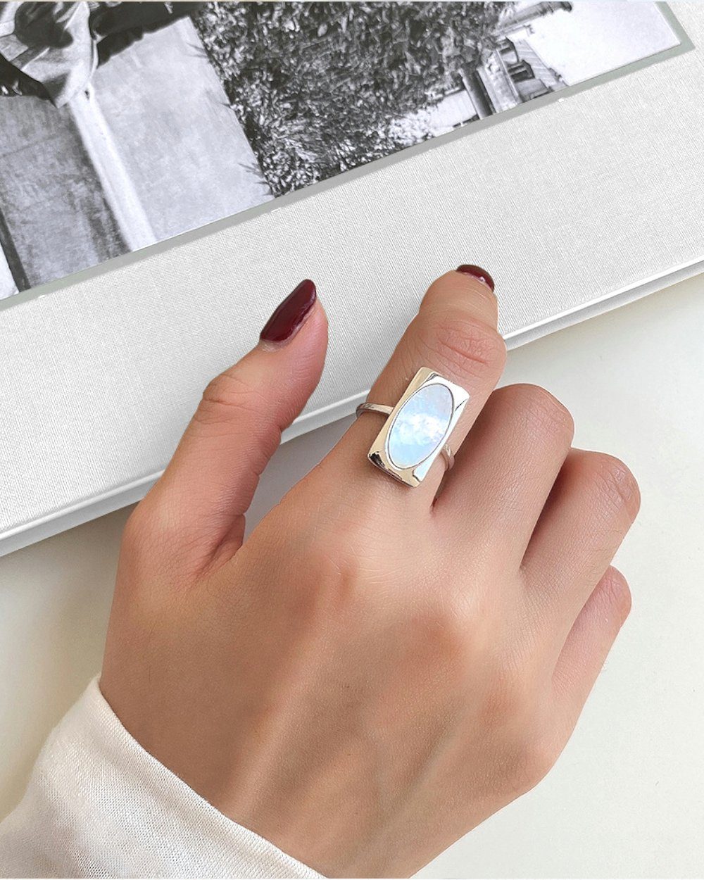 DANIEL CLIFFORD Silberring 'Lia' Damen Ring Silber 925 mit Perlmutt, größen günstig online kaufen