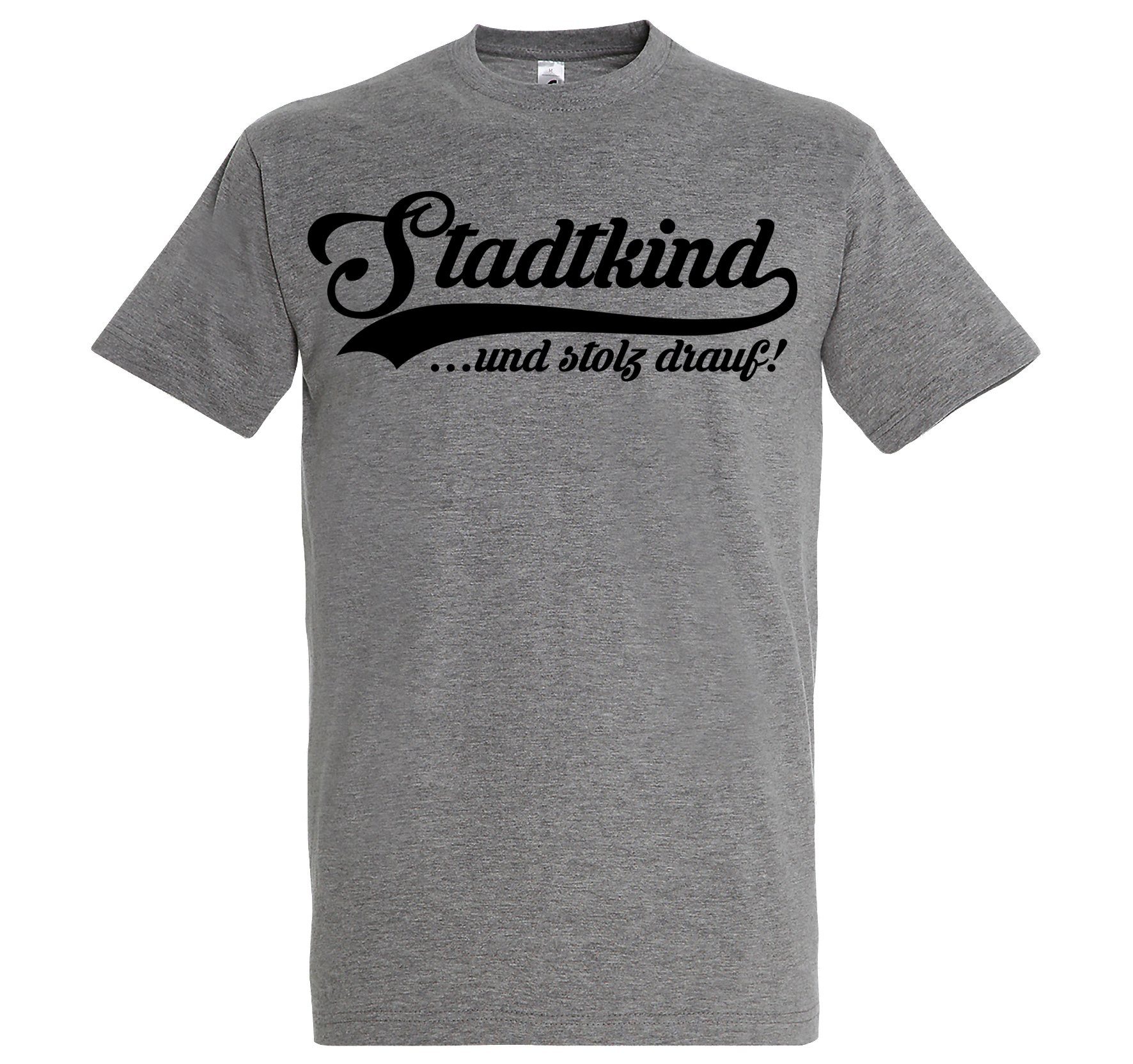 Youth Designz T-Shirt Stadtkind Herren Shirt mit trendigen Frontprint Grau