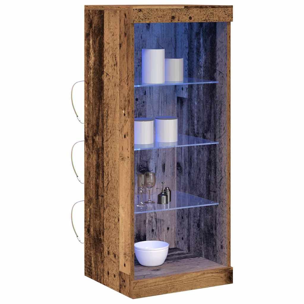vidaXL Vitrine 41 x 37 x 100 cm Vitrine aus massivem Altholz mit Glasregalen für rust