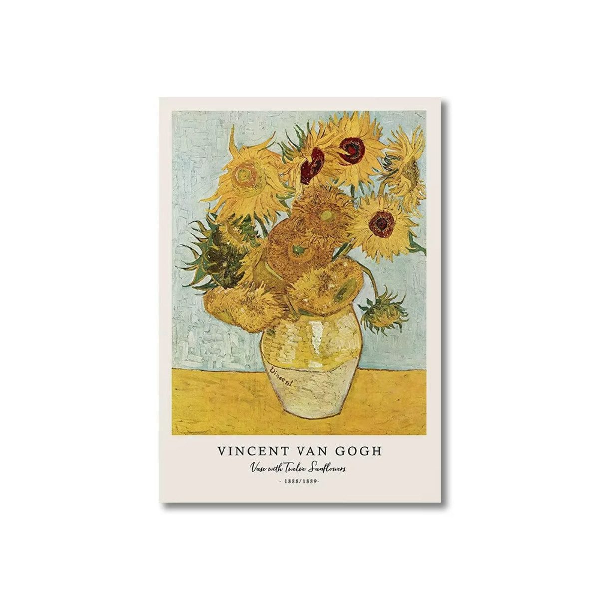 TPFLiving Kunstdruck (OHNE RAHMEN) Poster - Leinwand - Wandbild, Vincent Van Gogh, Schriften und Kunst, die Sternennacht auf Leinwand (Leinwandbild XXL), Farben: Blau, Weiß, Gelb, Grün, Schwarz, Rot -Größe: 20x30cm