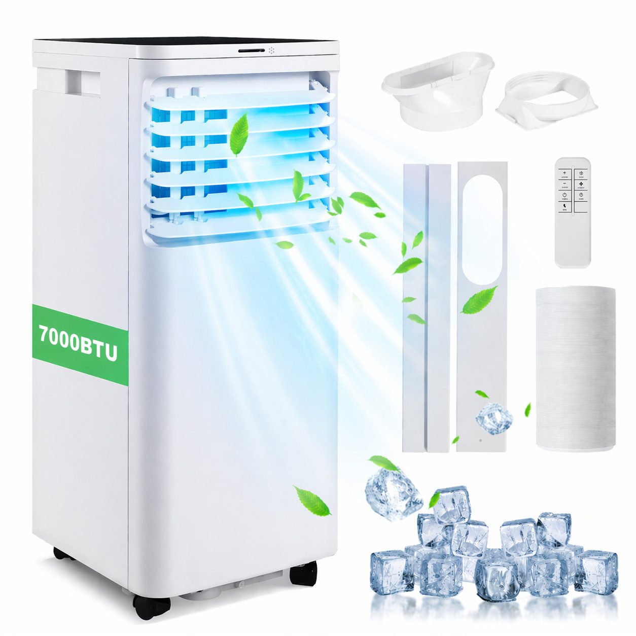 Nettlife Klimagerät Mobile Klimaanlage 7.000/9.000 BTU – 3-in-1 Gerät Leiser Schlafmodus, für Räume bis 20 m² Leiser für Mietwohnungen ohne Bohren