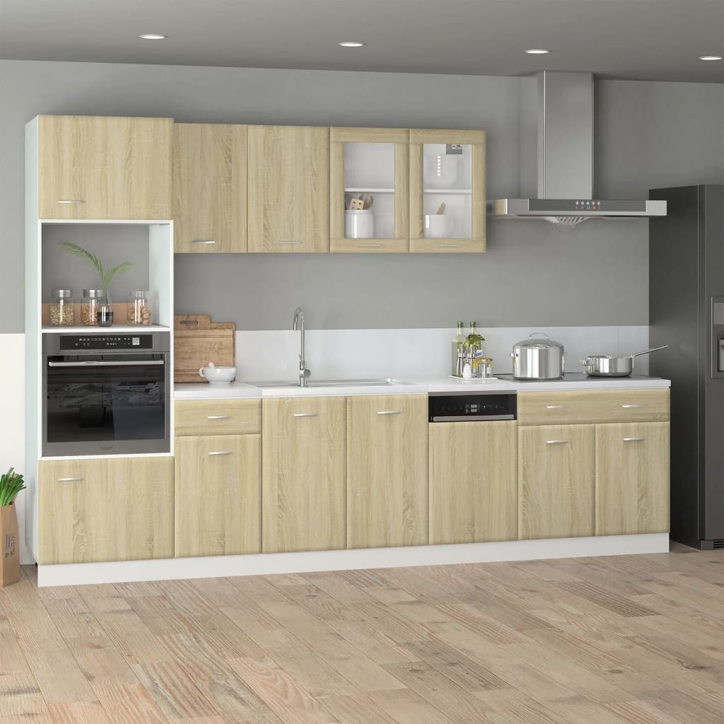 Schrank-Set Küchenzeile Sonoma-Eiche 80 x 46 x 81,5 cm mit Stauraum