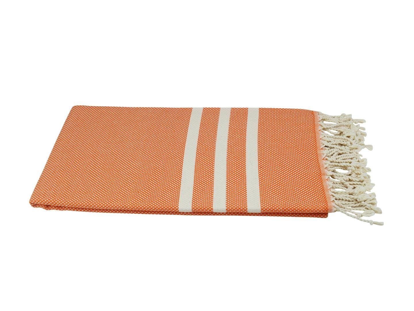 my Hamam Hamamtücher Hamam Handtuch für Strand 100x180 orange "Saray", Baumwolle (1-St), saugstark, schwere Qualität