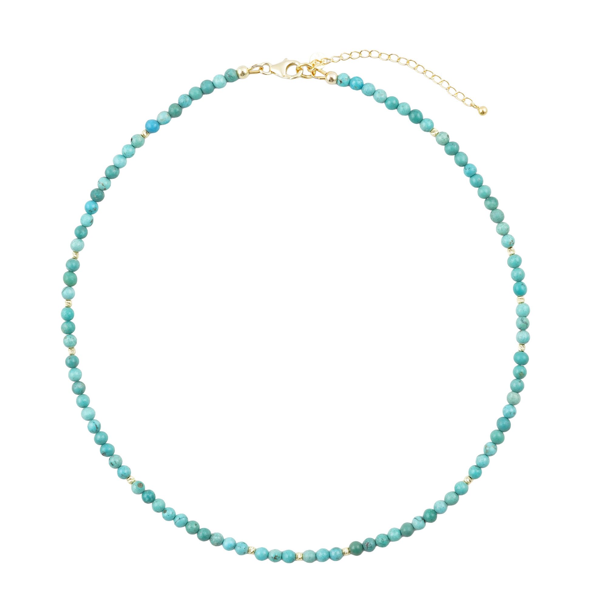 Cavill Silberkette Cavill 925 Silber Halskette Damen Türkis Perlen 31 ct, verstellbar (1-tlg)