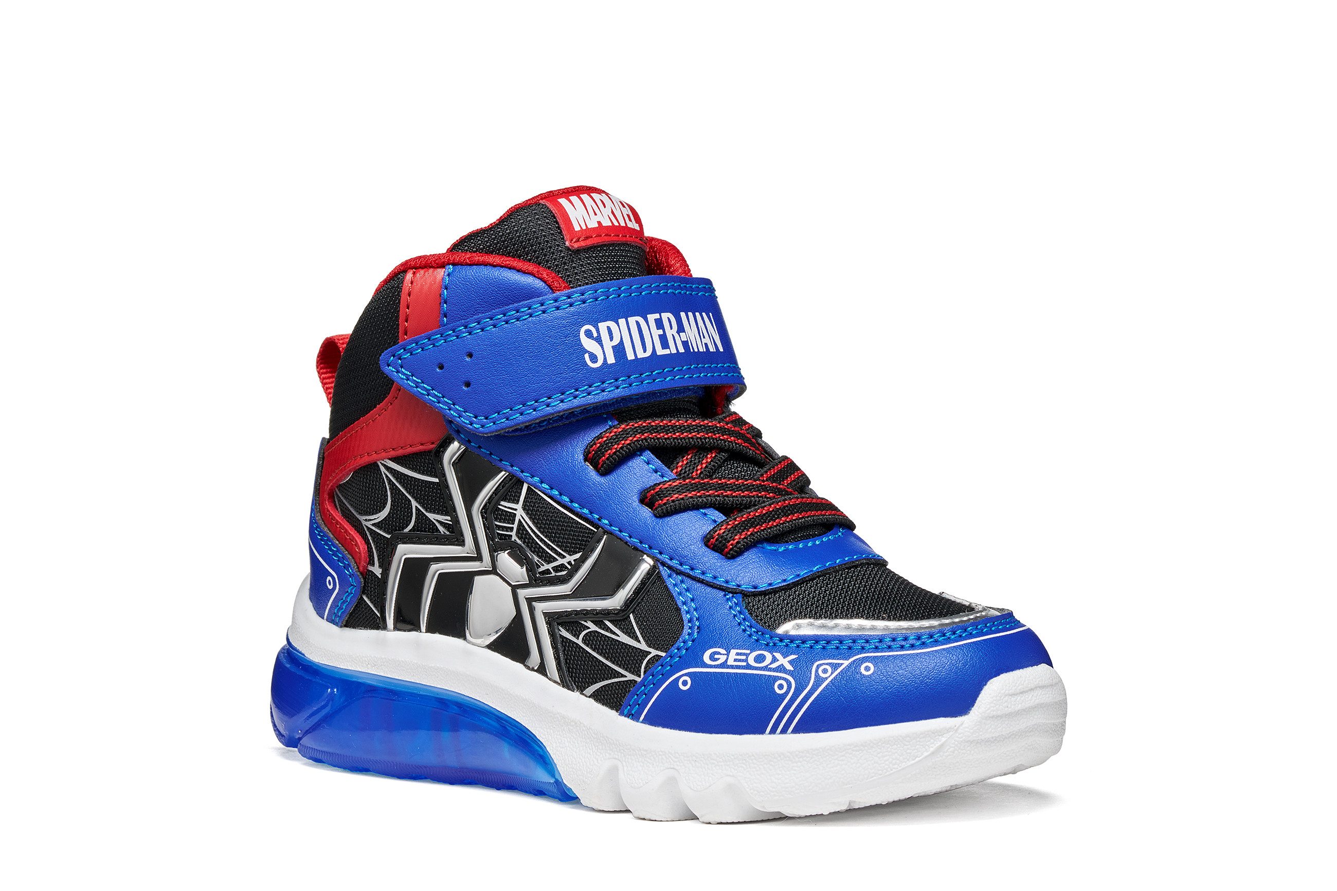 Geox J CIBERDRON BOY - Blinkschuh Sneaker Blinkschuh, mit bunten Kontrastbesätzen, Größenschablone zum Download