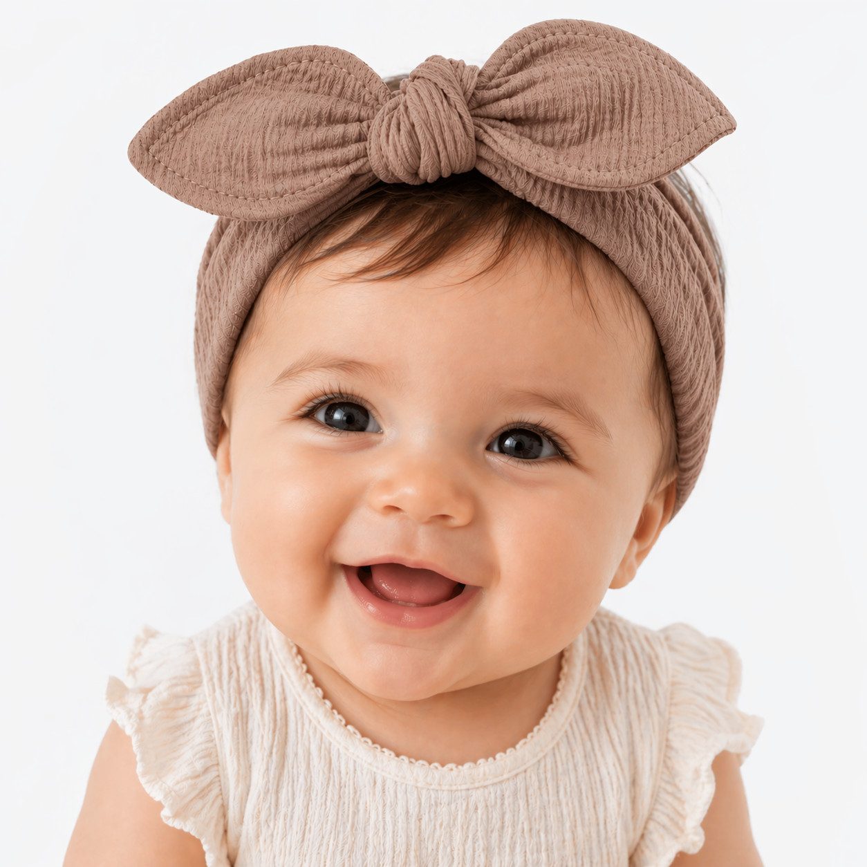 La Bortini Stirnband Baby Kopfband Kopfschmuck Hasenohren aus Musselin für Neugeborene (1 Stück, Farbe nach Wahl, für Mädchen, in verschiedenen Größen vorrätig) aus Baumwolle, ab 0 Mon, 33 bis 54cm Kopfumfang