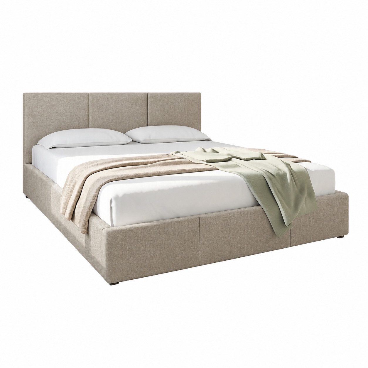Home Collective Polsterbett Bett Doppelbett Bettgestell mit Lattenrost & Stauraum, mehrere Größen (Größen: 120x200 140x200 160x200 180x200, samtweicher Velourss – Bild 2 von 4