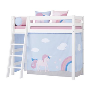 Bettvorhang Unicorn hellblau-rosa inkl. Befestigung 100% Baumwolle, Hoppekids