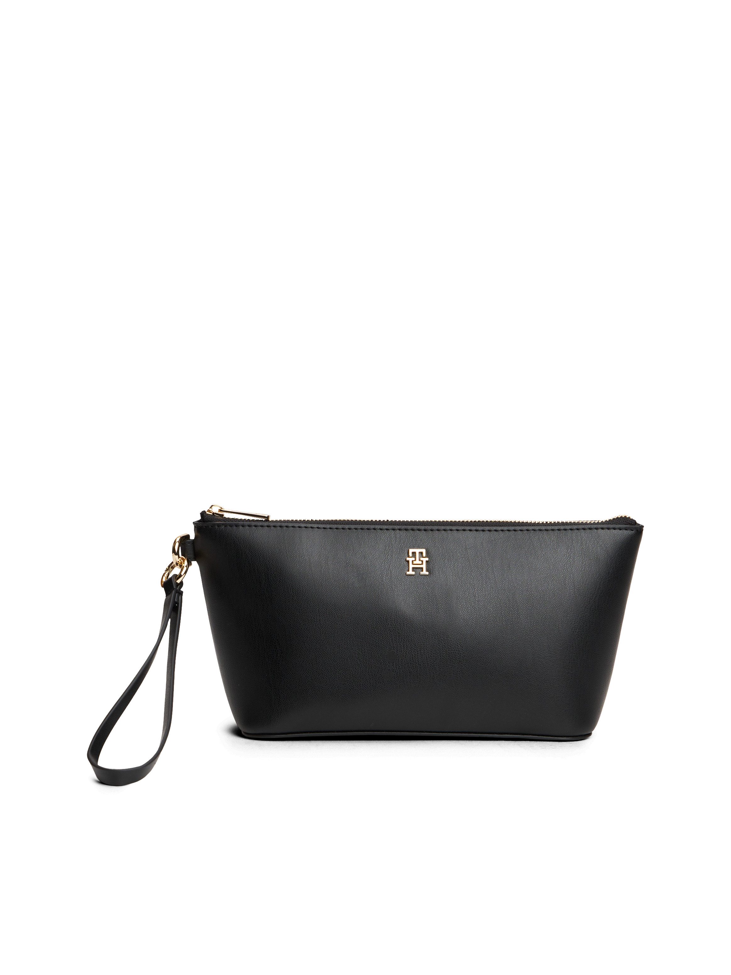 Tommy Hilfiger Kulturbeutel TH ICON MAKE-UP BAG, Unisex Kosmetiktasche, Minibag mit praktischer Handschlaufe