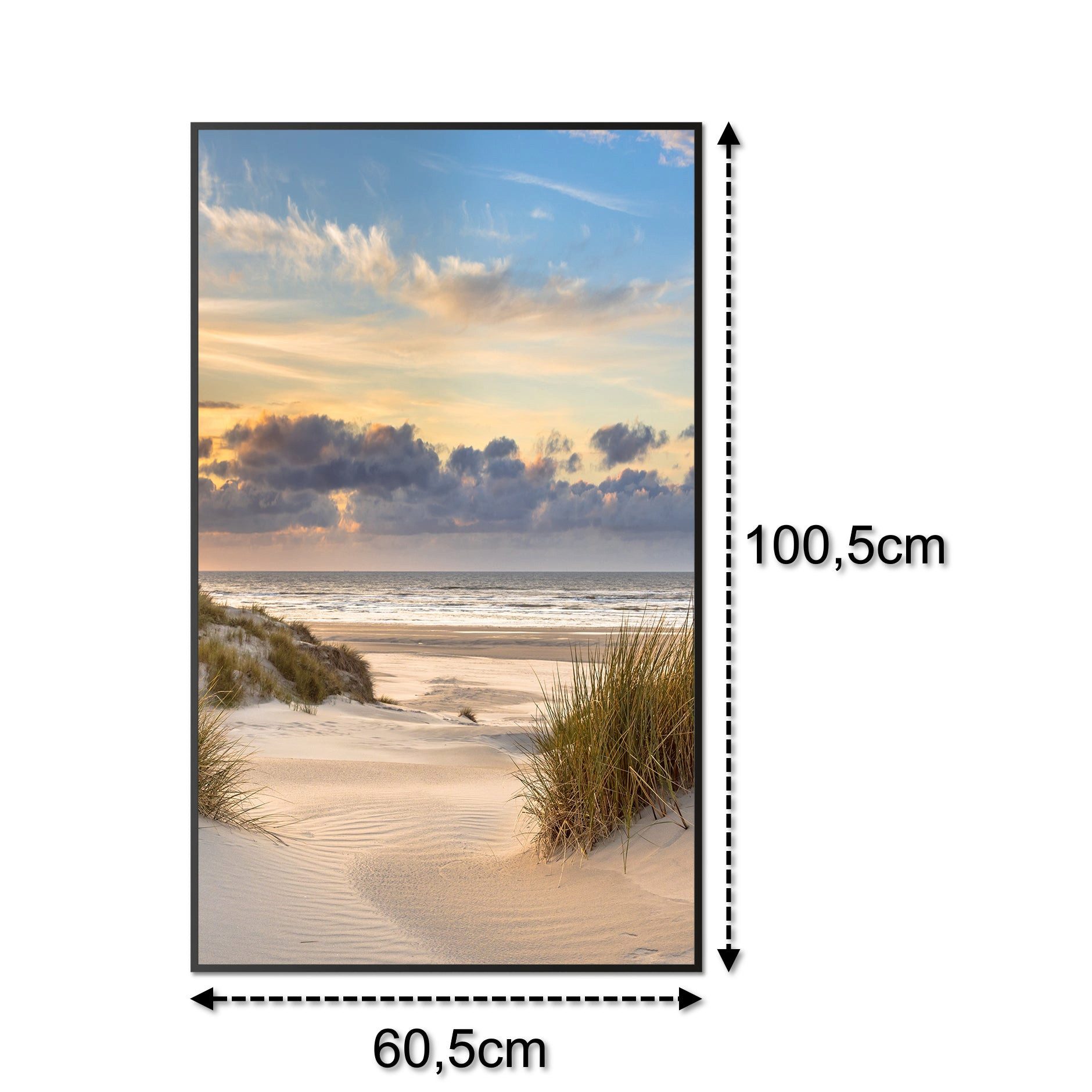 STEINFELD Heizsysteme Infrarotheizung Bild 600W, 100x60cm, Made in Germany, 7 Jahre Garantie, mit Thermostat, Schwarz