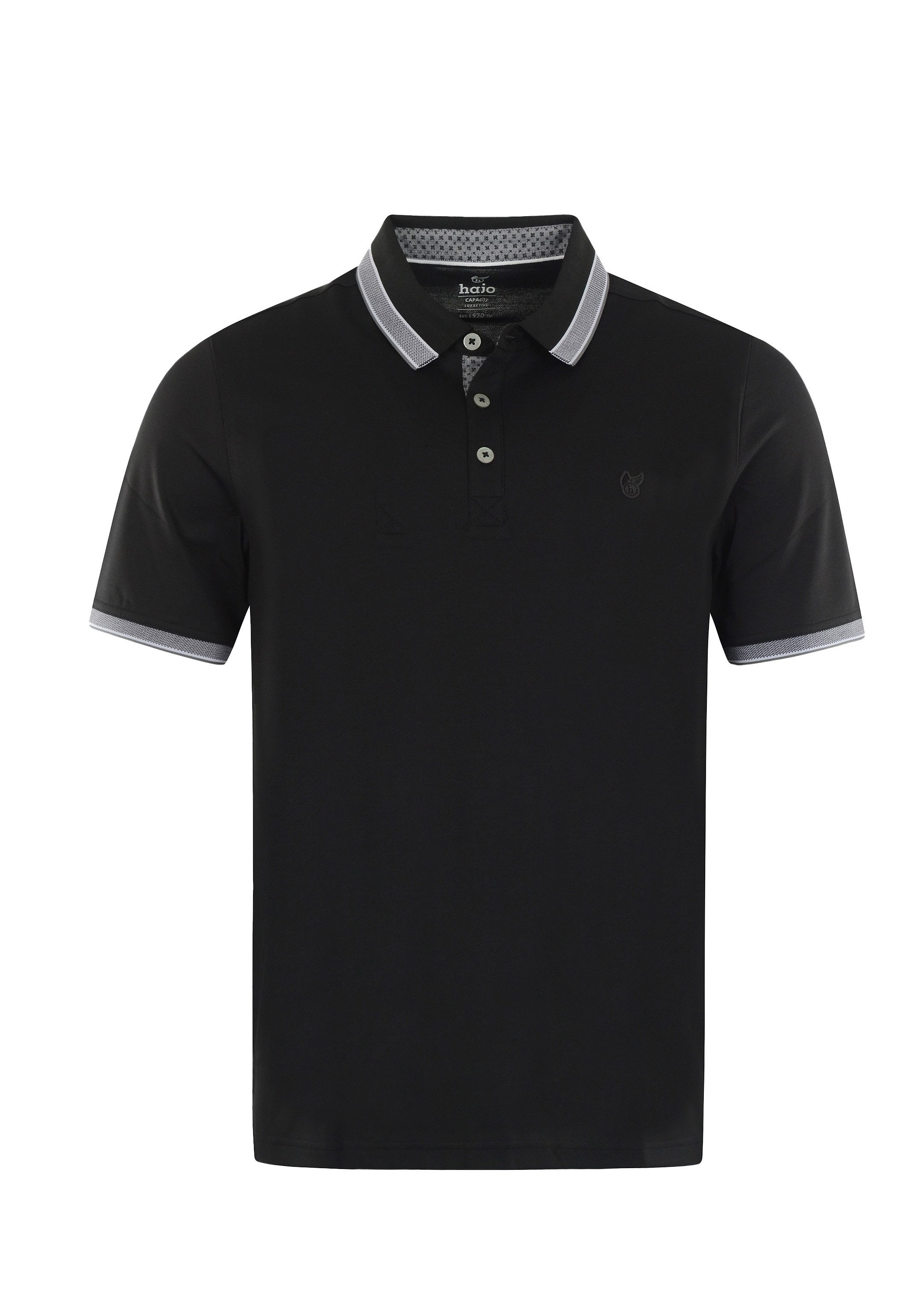 Hajo Poloshirt Pique (1-tlg) Poloshirt - Baumwolle - Atmungsaktiv - Strickbündchen am Armabschluss