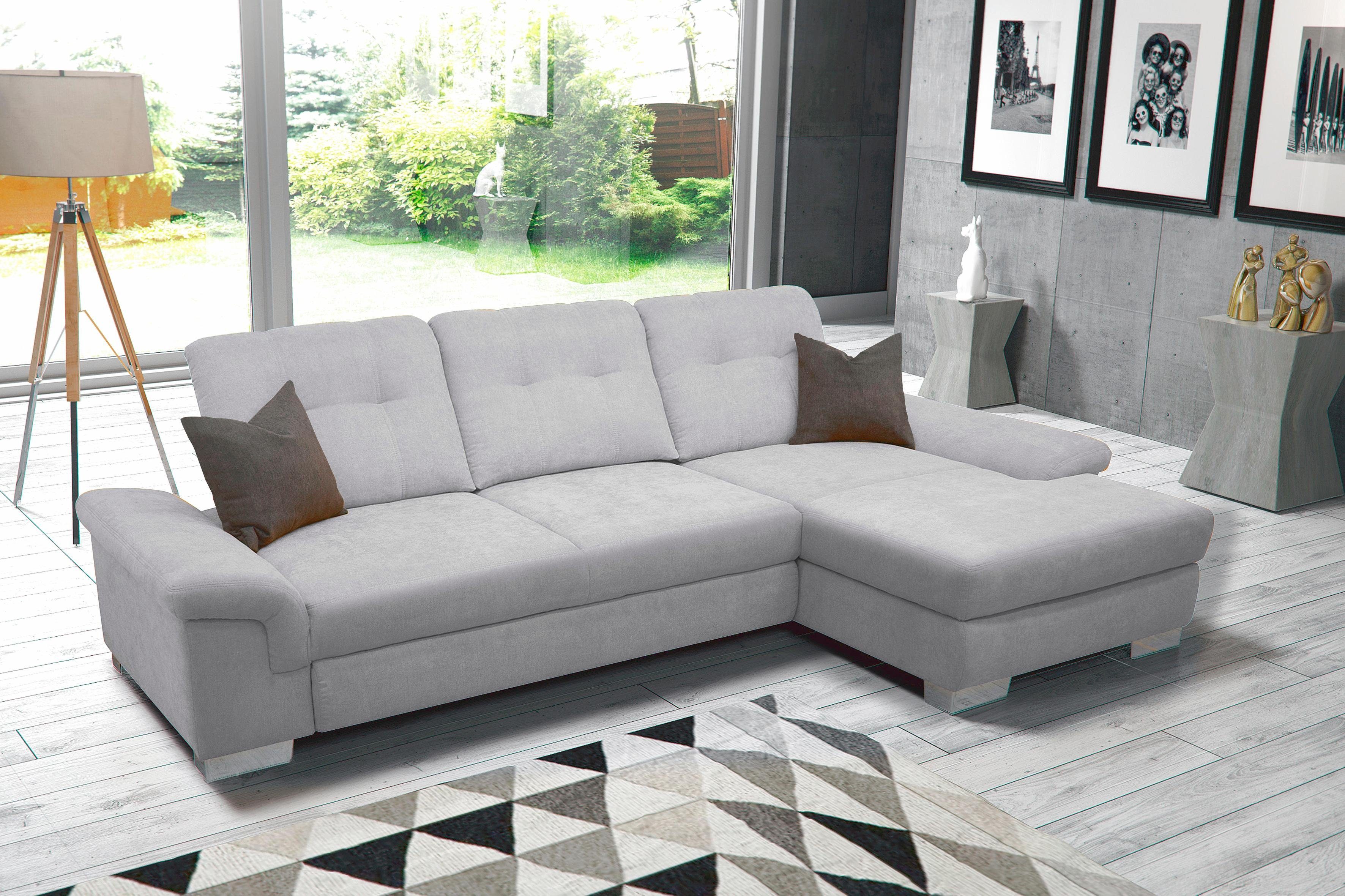 DOMO collection Ecksofa, wahlweise mit Bettfunktion, Bettkasten