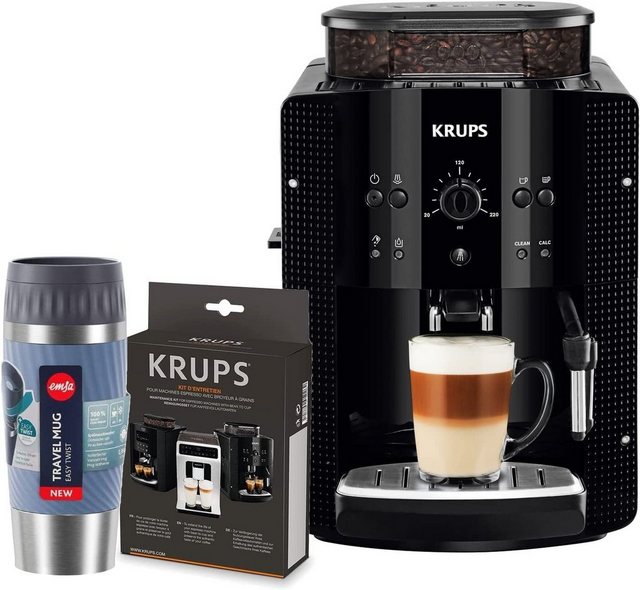 Krups Kaffeevollautomat Arabica Picto, + EMSA Travel Mug + XS5300 Reinigungs- und Pflegeset