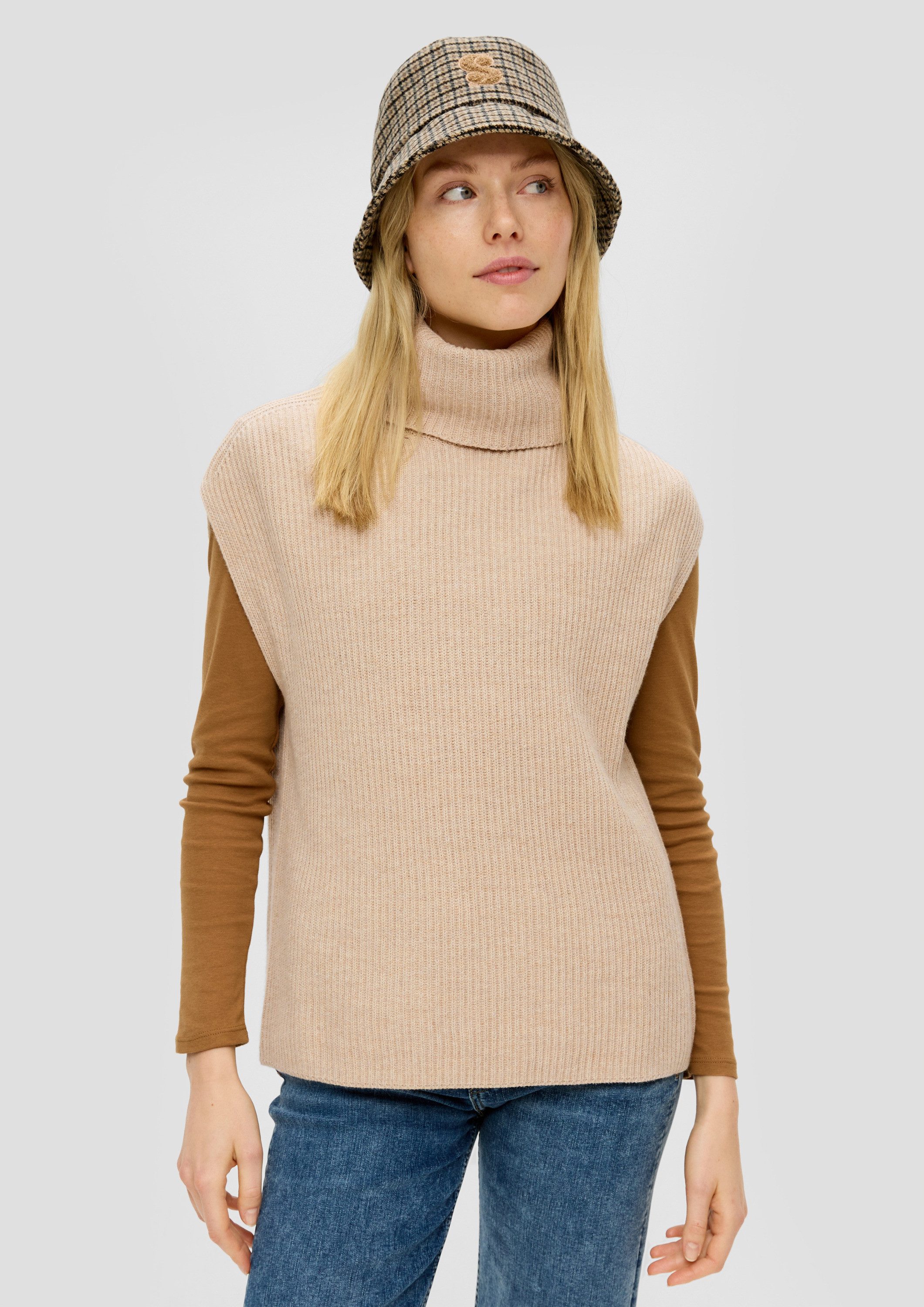 s.Oliver Rundhalspullover Strickpullunder Strickpullunder aus Wollmix günstig online kaufen